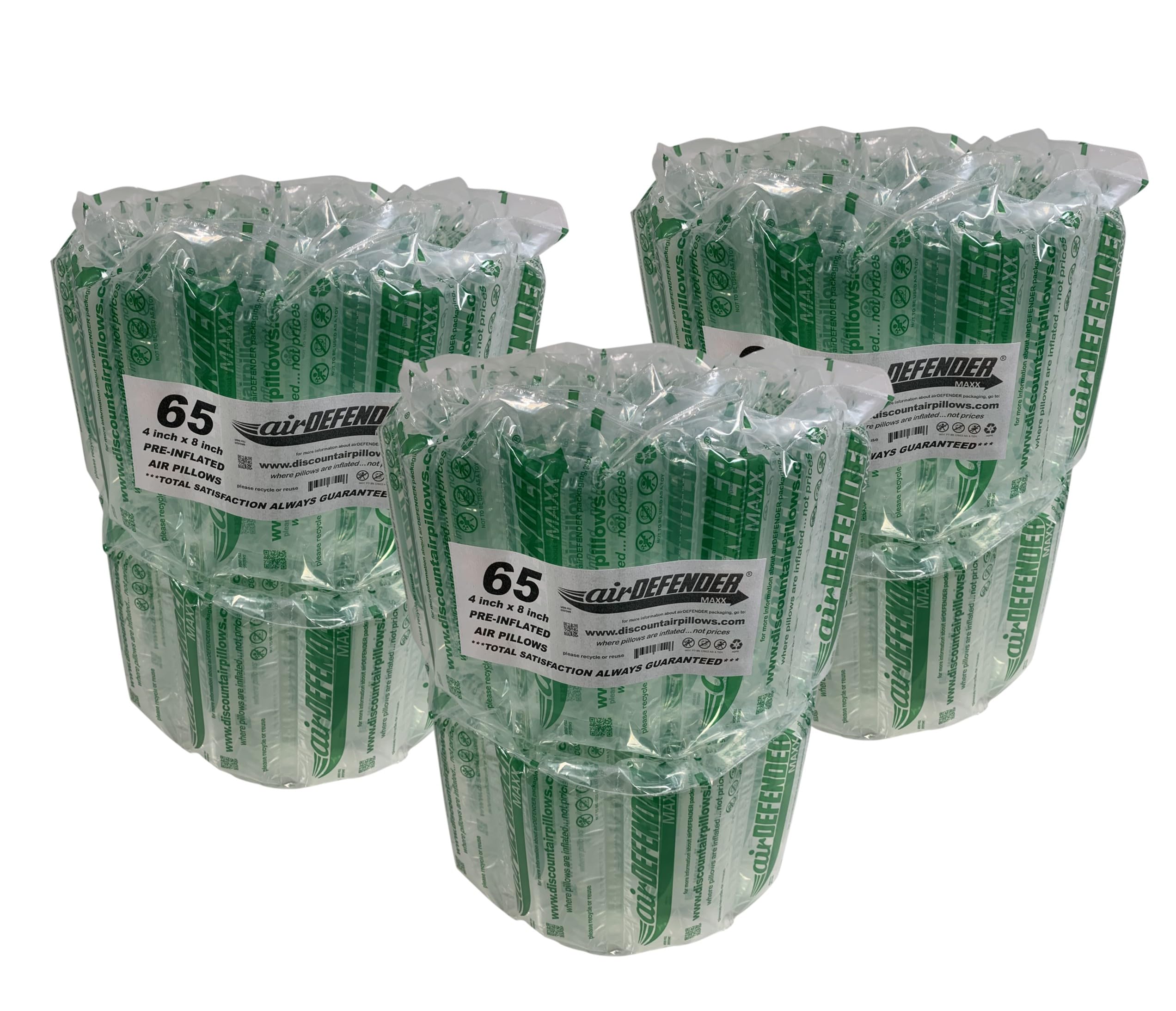 airDEFENDER 195 count 4x8 MAXX air pillows 24 gallon 3.2 cubic feet void fill cushioning shipping packing package