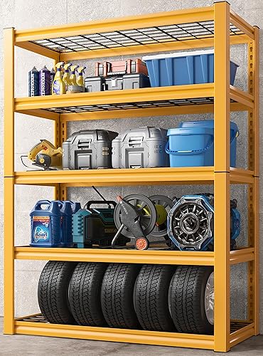 REIBII Estantería de garaje de 40 pulgadas de ancho, estantes de almacenamiento de garaje de 72 pulgadas de alto, estantes de almacenamiento de