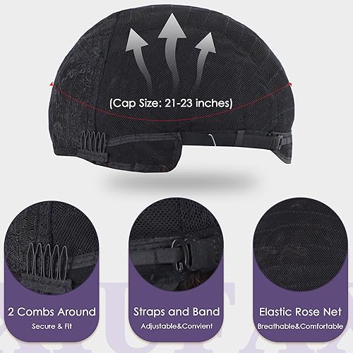 Miniatura 6 de XIUFAXIRUSI XIUFAXIRUSI Pelucas afro cortas y rizadas para mujeres negras, peluca rizada con flequillo lateral, peluca sintética afroamericana de