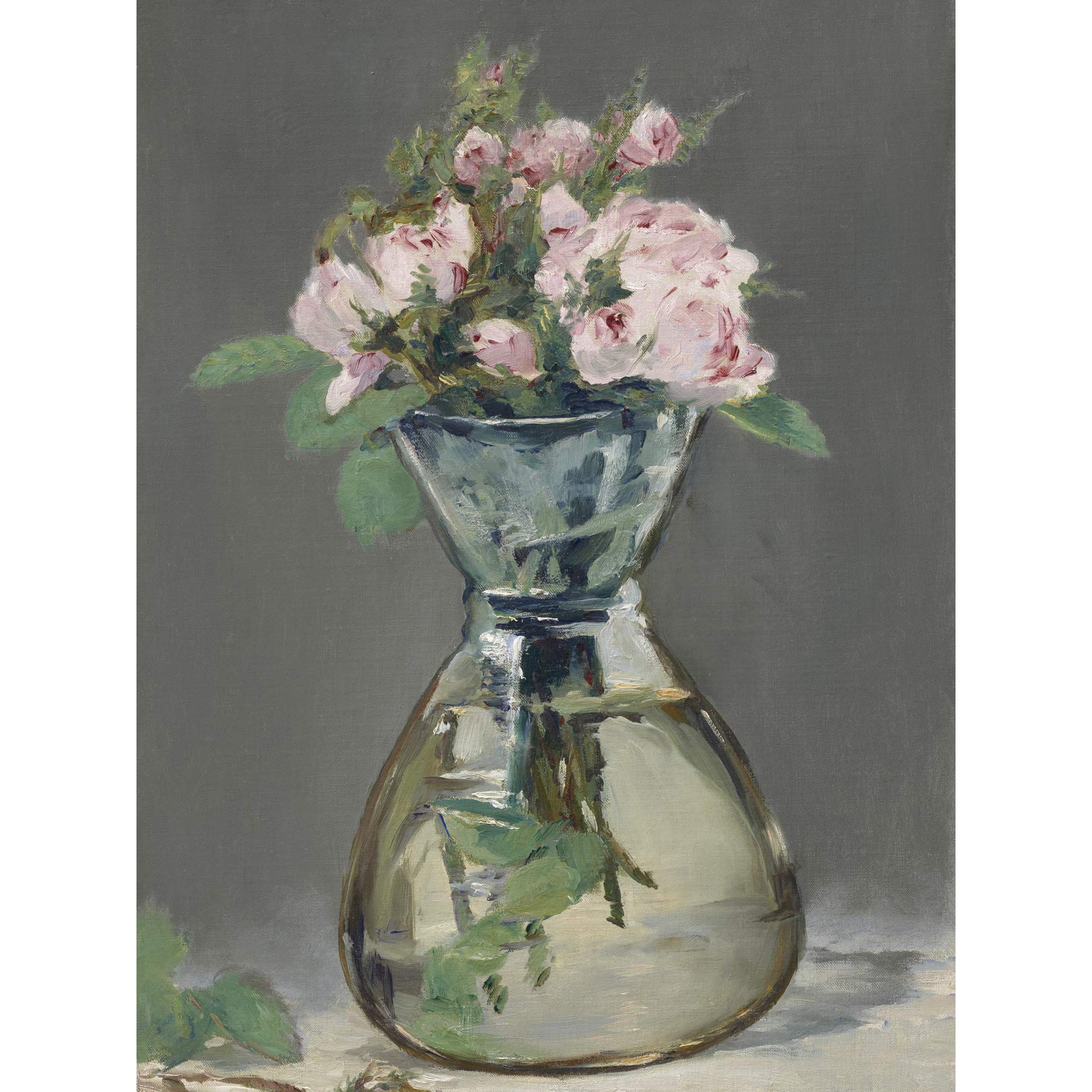 Artery8 Edouard Manet Moss Roses In A Vase 1882 Painting Premium Wall Art Canvas Print 18X24 Inch