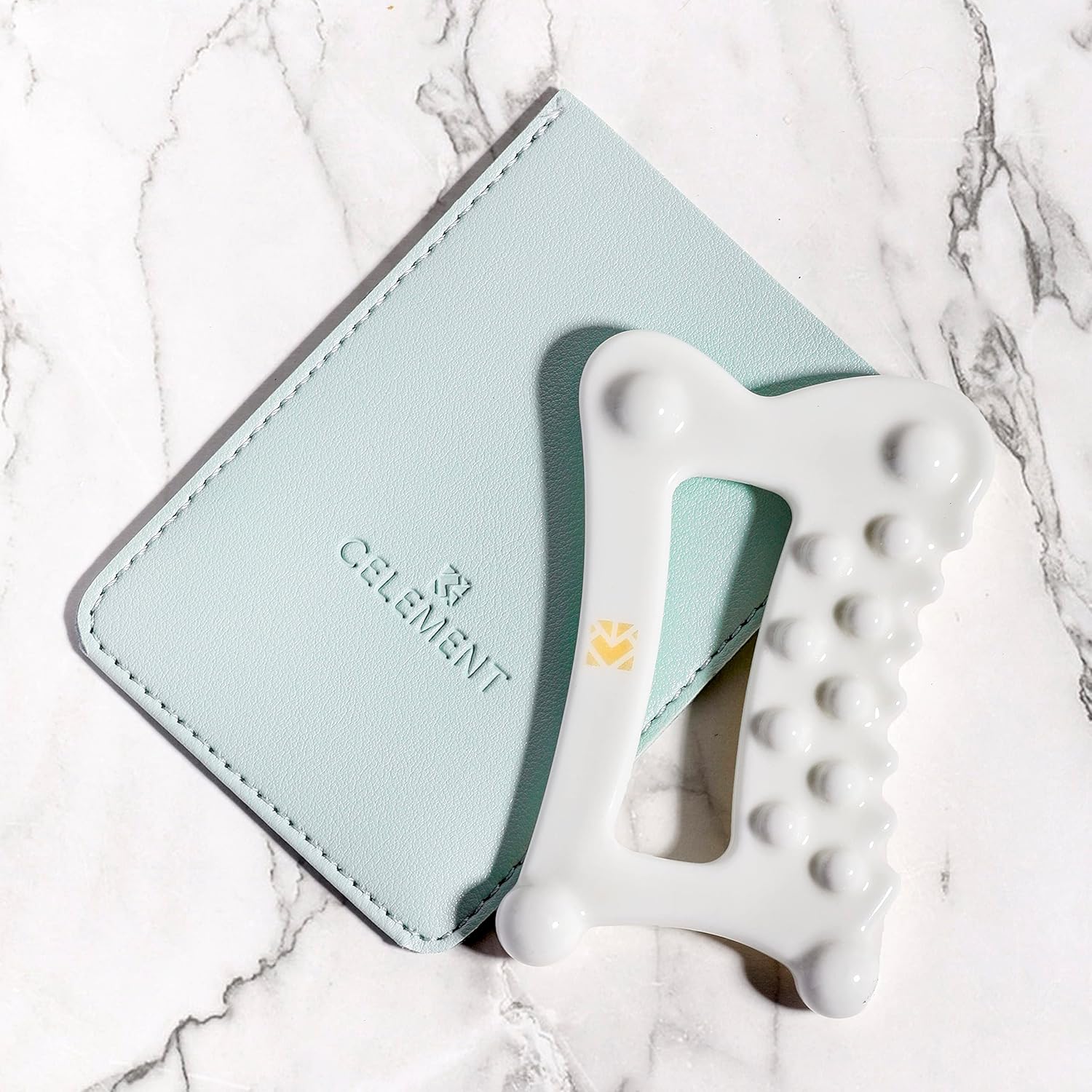 Celement Face & Body Ceramic Gua Sha Tool - Premium Skin Sculpting and Massage Tool for Facial Contouring, Lymphatic Drainage, and Therapy to Lift, Tight, and Decrease Muscle Soreness & Swelling