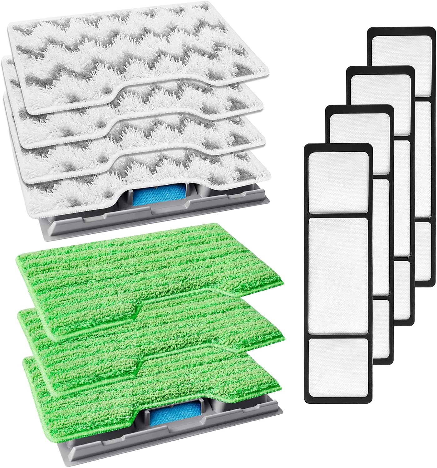 KEEPOW Reusable Mop Pads Refills, Mop Replacement Pads Compatible with Mop VM252 VM200 VC205 VM250 /QM250 VM190 VM200P12, Hardwood Floor Mop Pad with Upgraded Dirt Chamber