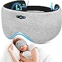 Sleep Mask with Headphones Bluetooth 6.0, 20H Playtime Sleeping Headphones with HD Stereo Speakers for Side Sleepers, Adjustable Blackout Silk Eye Mask for Travel Meditation, Gifts for Women Men(Grey)