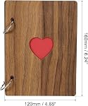 PATIKIL Album de scrapbooks en bois, 1Pcs 6 x 4 album de photos de scrapbook de pouce, livre d'or DIY Livre mémoire avec 15 Pages noires, pour cadeau d'anniversaire de Noël, Wooden