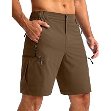 Pudolla Mens Hiking Cargo Shorts 9"/7"/11" Lightweight Outdoor Shorts for Men Trip Golf Camping Casual with 5 Zipper Pockets