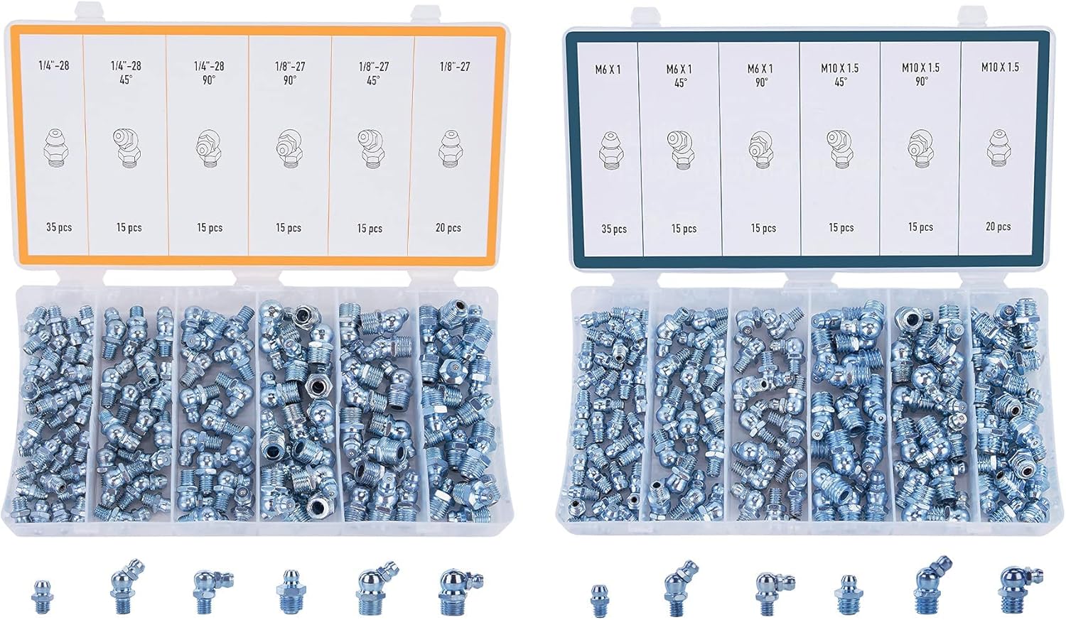 ZELCAN 230pc SAE & Metric Grease Fittings Kit Hydraulic