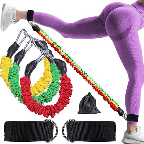 Miniatura 1 de Bandas de resistencia al tobillo con puños, bandas de tobillo para entrenamiento, bandas de ejercicio para entrenamiento de piernas, cadera,