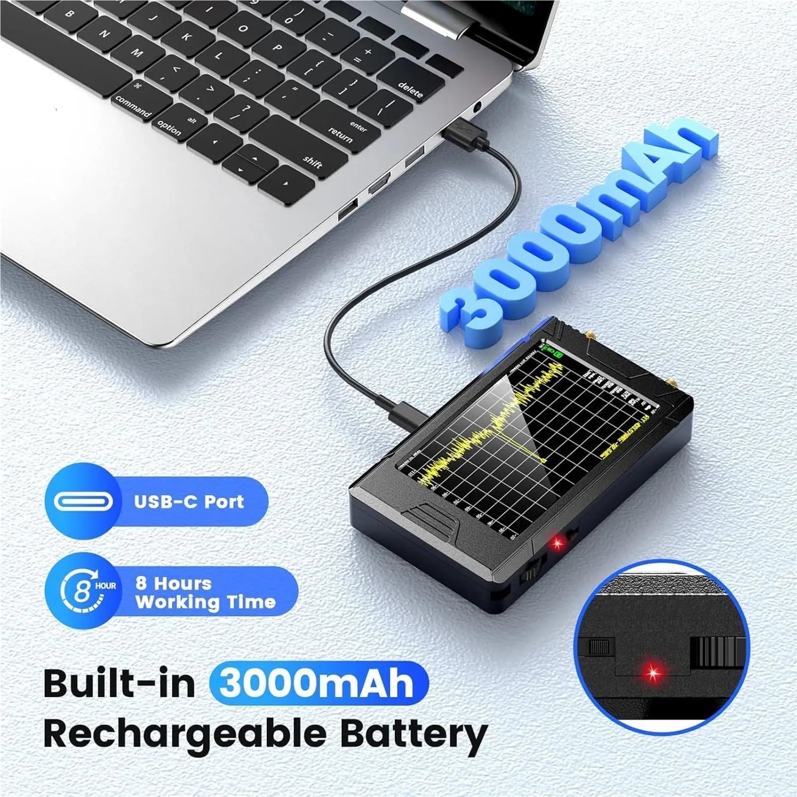 Analizzatore di spettro ULTRA con display da 4" 100 kHz a 5,3 GHz scheda 32 GB, versione V0.4..1, nuovo analizzatore portatile piccole dimensioni Generatore di segnali