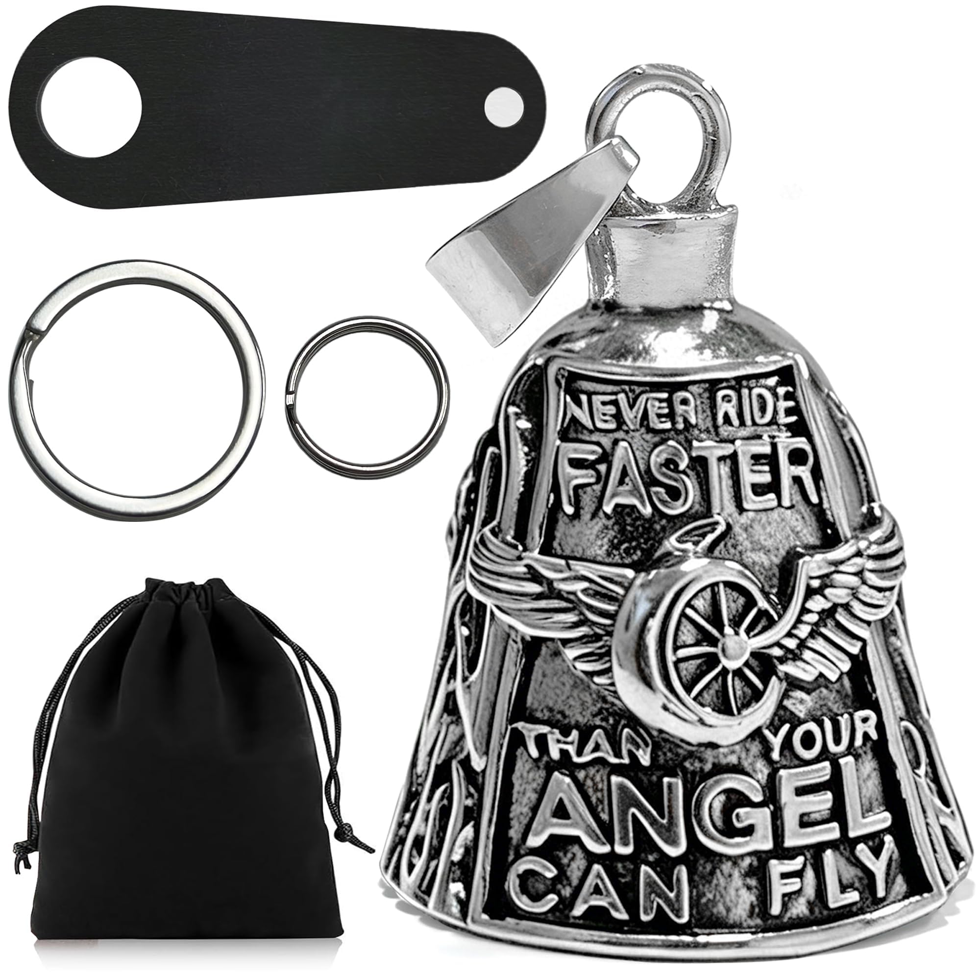 Guardian Bell for Bike Guardian Angel Gremlin Guardian Bells for Motorcycle Rider Key Chain for Luck, Motorcycle Rider Accessories-image-13