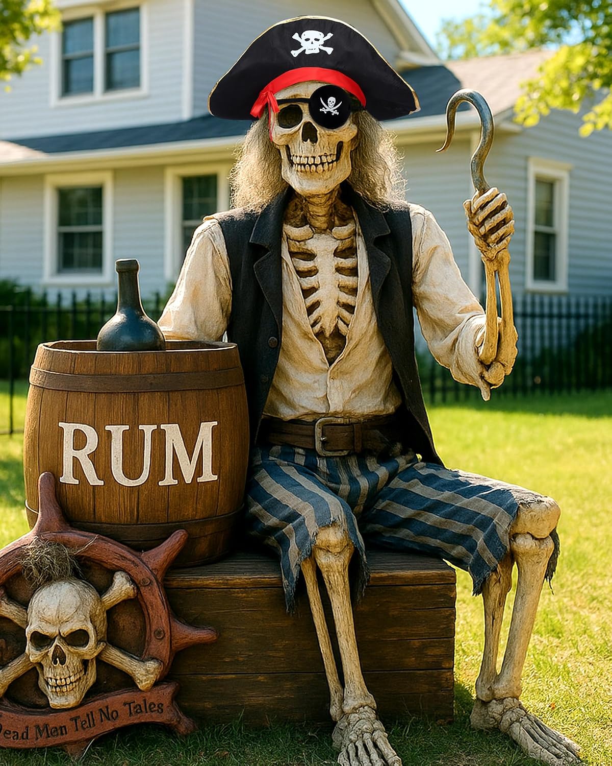 Cozypower 2 Pcs 12 ft Giant Skeleton Halloween Pirate Accessory Set