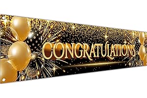 Congratulations Graduate 2022 Banner - Celebrate Your Graduation with Black and Gold