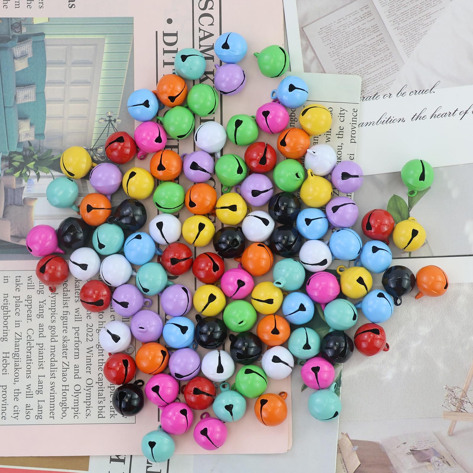 Cascabeles de metal 14 mm para manualidades, colgantes de Navidad para joyas y mascotas