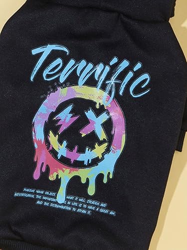 Miniatura 6 de QWINEE Sudadera con capucha para perro, sudadera elegante para perros, gatos, gatitos, cachorros, perros pequeños, medianos y grandes, color negro, S