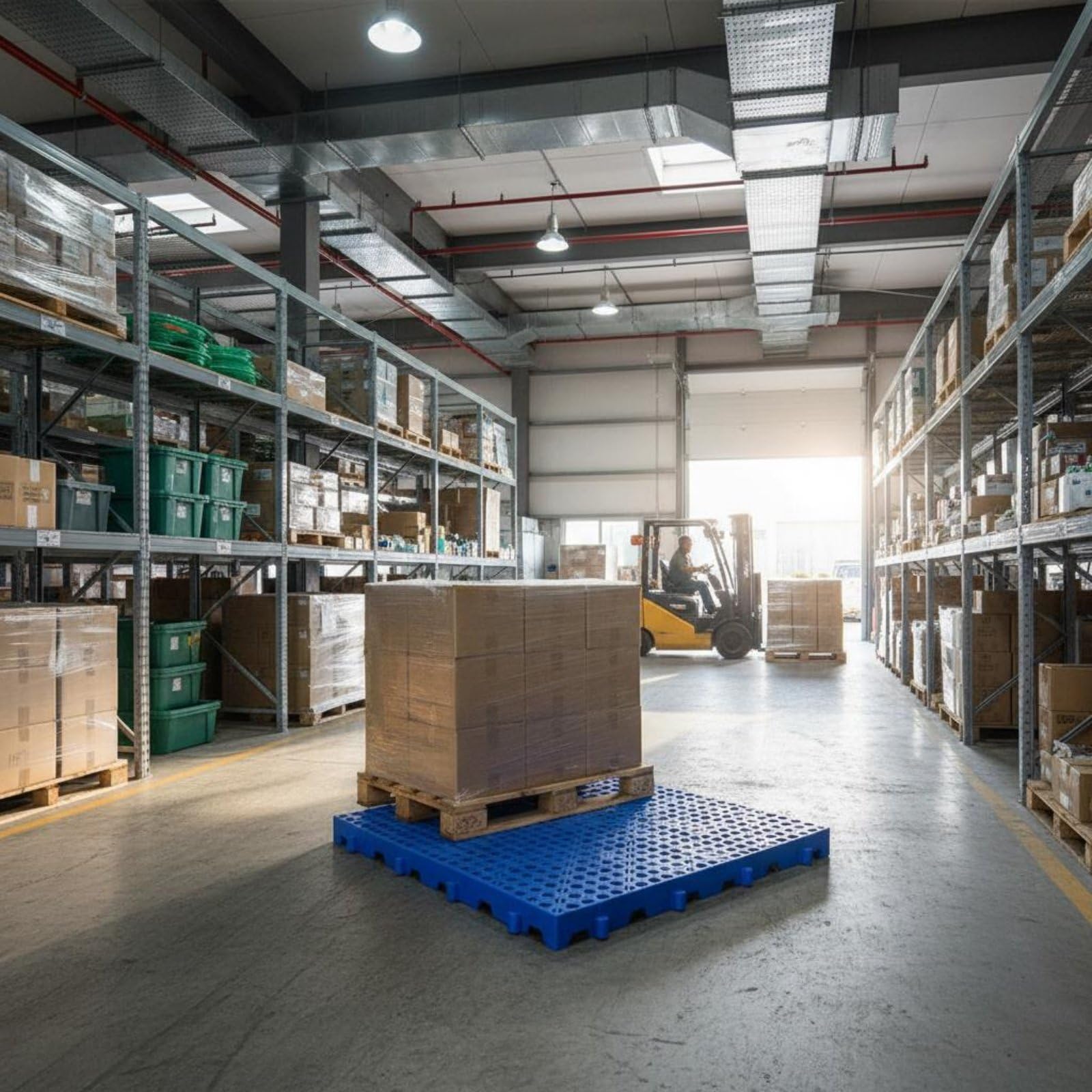 Gralara Pedana a Maglie Anti Umidità Traspirante Piastrella Modulare Ad Incastro Resistente All'usura Pavimentazione Industriale per Magazzino, Cantina