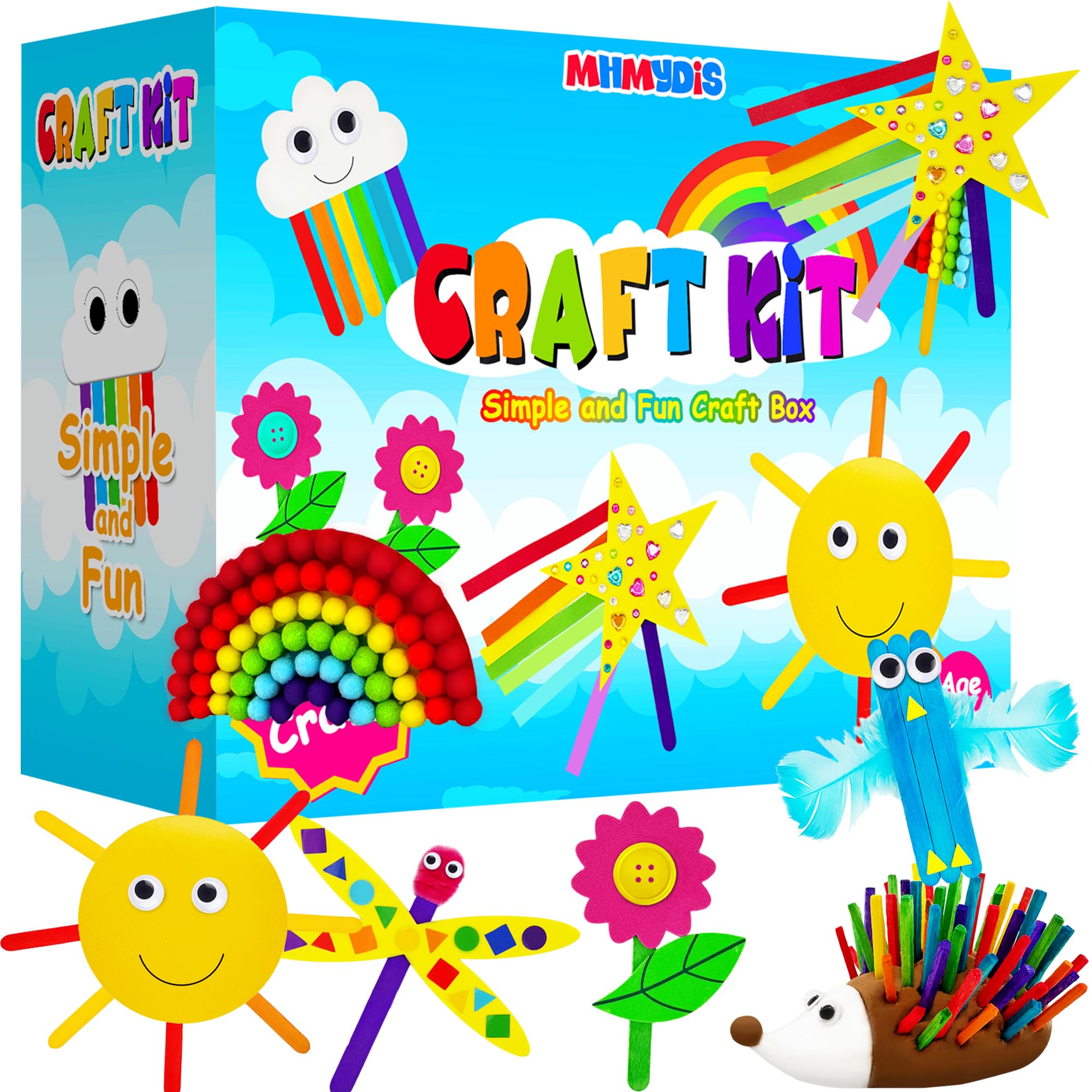 MHMYDIS First Craft Kit for Kids, No Mess Educational Creative Arts and Crafts kit for Kids Ages 4-8