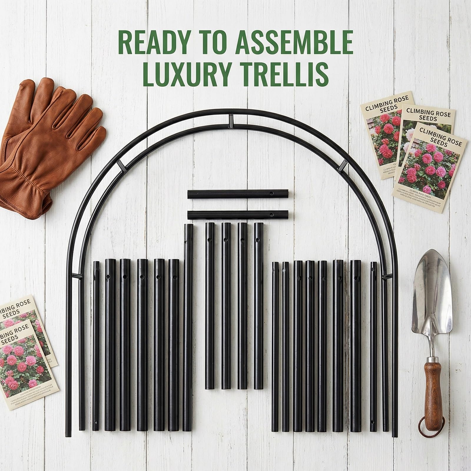 Telaio per arco nuziale in metallo resistente con basi per piante rampicanti da giardino all'aperto, decorazione per cerimonie, pergolato in acciaio resistente alla ruggine