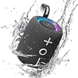 StormBox Mini+ Portable Bluetooth Speaker, 12W Wireless Speaker with 360°Surround Sound, 12H Playtime, Custom EQ, BT5.4, IPX7 Waterproof, RGB Lights, Type-C, TWS, AAC/SBC, Home/Outdoor/Travel
