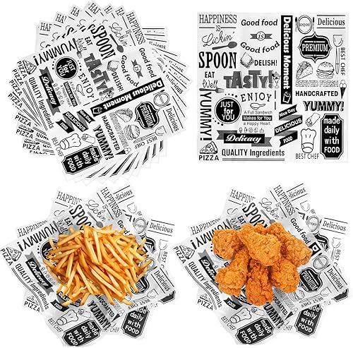 Miniatura 8 de LOTMER 100 hojas de papel de delicatessen, papel de envoltura de sándwich resistente a la grasa, papel de envoltura de sándwich de 12 x 12 pulgadas,