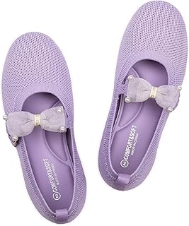 Frank Mully Girls Flat Shoes Kids Mary Janes with Bow Lightweight Comfort Cute Shoes