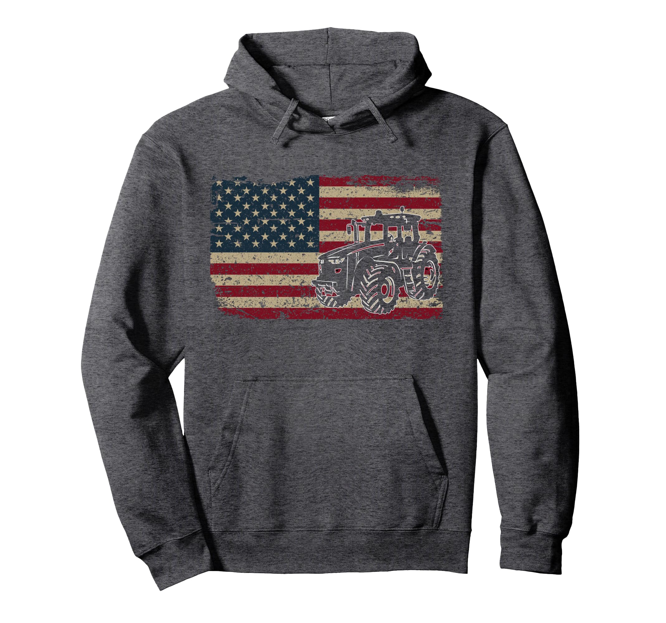 Farm Tractors America Flag Hoodie