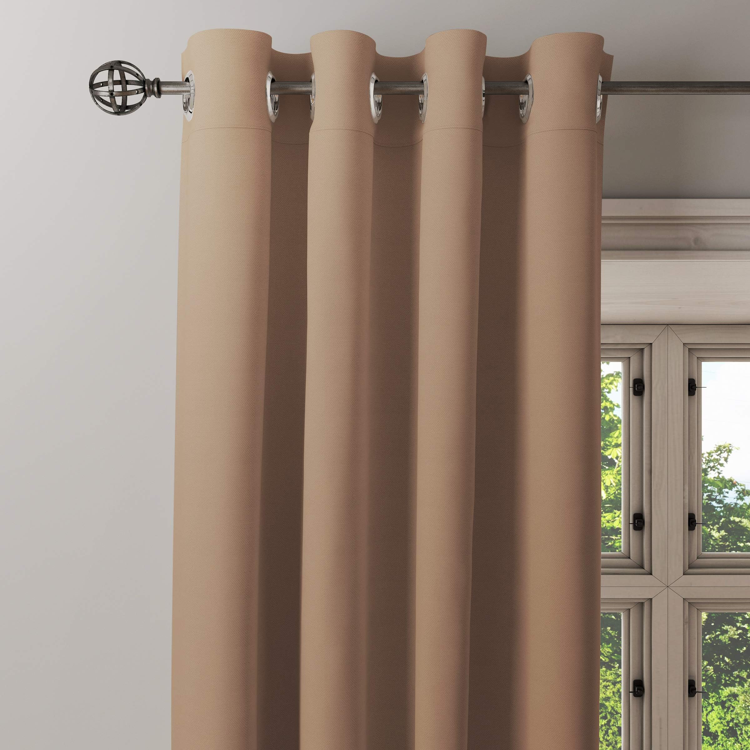 Encasa XO Door Curtain Plain Colour - Beige - 1 Panel Of (7 Ft Long), Light Weight Pure Cotton Canvas, Light-Filtering Non-Blackout, For Living Room, Bedroom (Set Of 1), Opaque