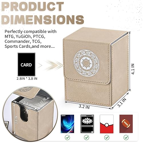 Miniatura 9 de Infinity Guard Caja de cartas para MTG, Magic Commander Deck Box se adapta a más de 200 tarjetas sin fundas para tarjetas comerciales TCG CCG (verde)