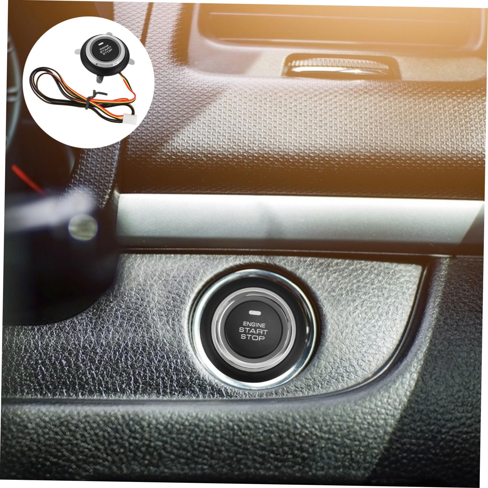 OUNONA 3 Pièces Bouton De Démarrage Bouton Start Kit De Démarrage à Bouton-poussoir Sans Clé Démarrage Par Bouton Poussoir Kit Pousser Pour Démarrer Appuyer Pour Démarrer Cuivre