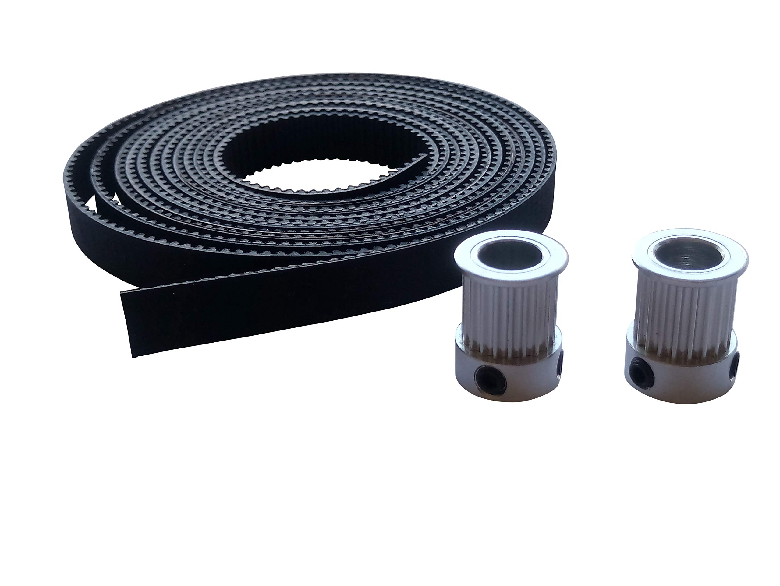 GT2 10 mm Set (2 m GT2 10 mm with 2x Pulley 16Z/20Z Div diameter), 2m GT2 + 2 x Pullley 16z Ø5mm, 1