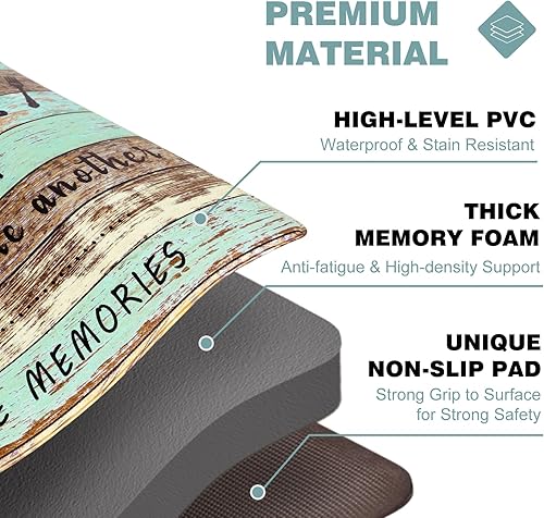 Miniatura 8 de FRAMICS Alfombras de cocina de granja, 2 unidades, acolchadas, antifatiga, antideslizantes, de espuma viscoelástica, impermeables, para oficina,