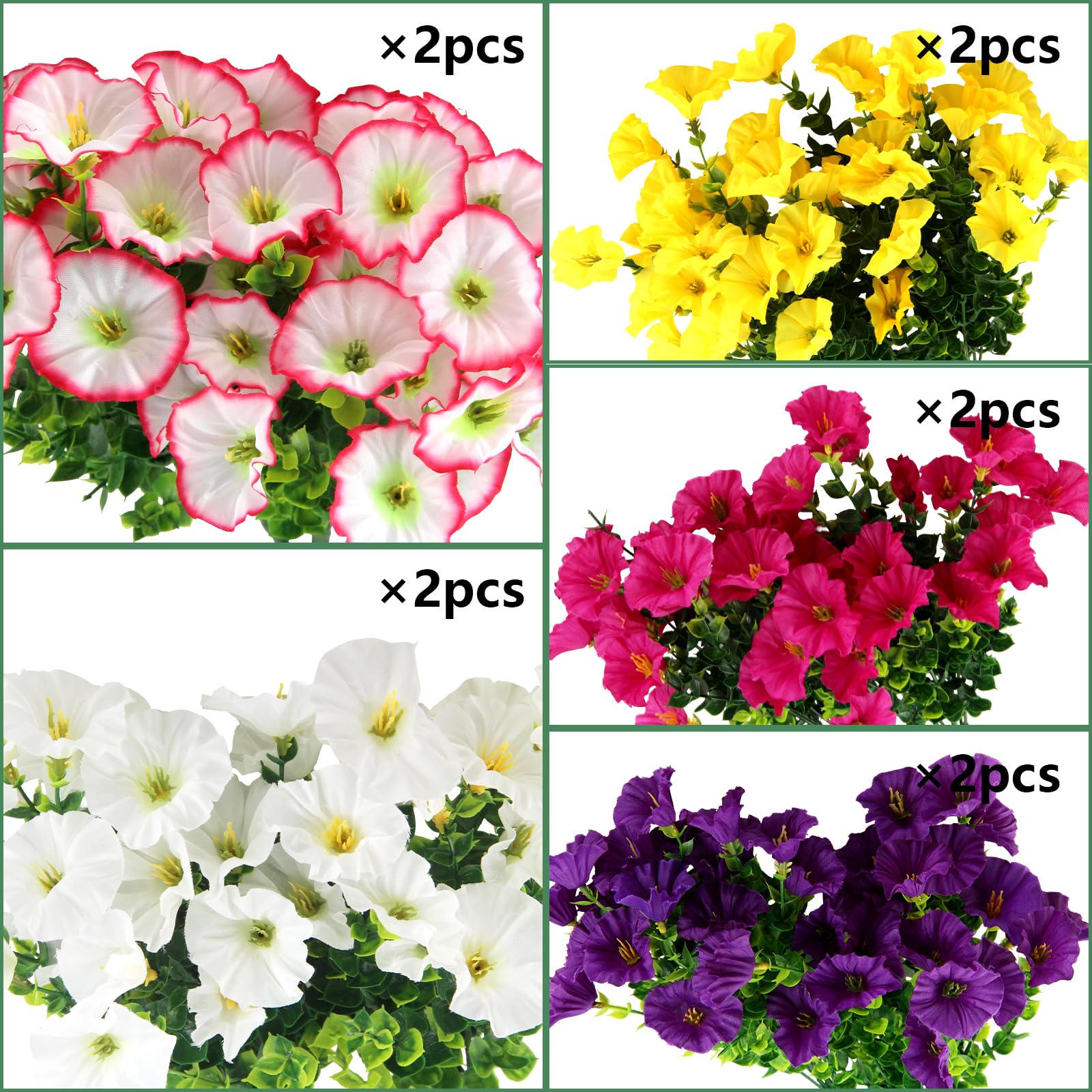 ulafbwur Fiore d'imitazione realistica fiore d'imitazione vivido fresco che mantiene rinfrescante simulazione petunia fiore decorazione per la casa fiori artificiali fiore di seta sintetica