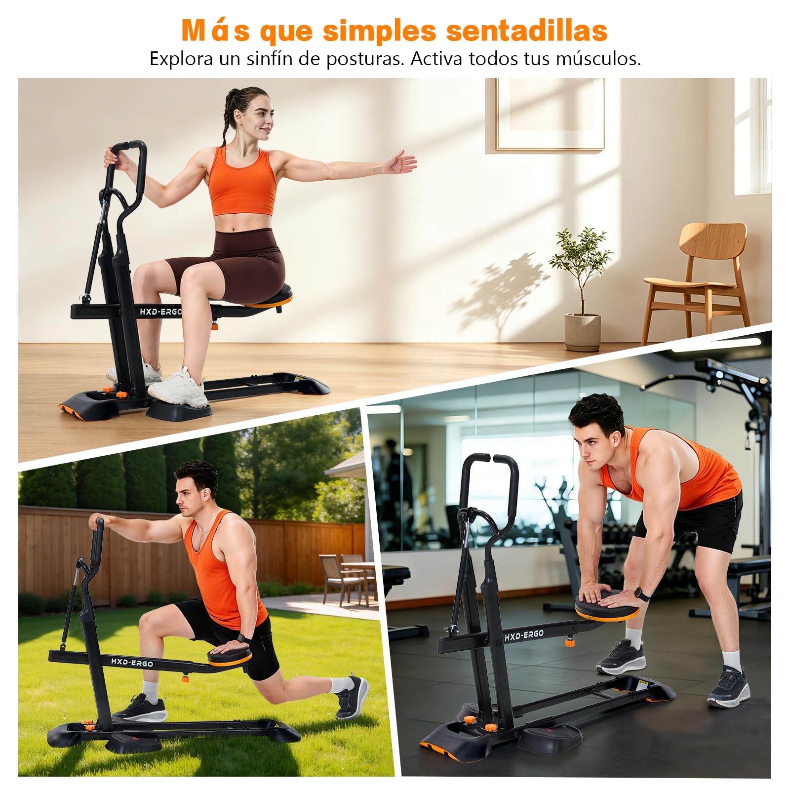 HXD-ERGO Máquina Sentadillas Estable de Acero para Glúteos y Piernas