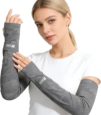 UV-Sun-Protection Arm-Sleeves for Men/Women - Cooling Ice-Silk Summer Arm-Covers for Hiking Cycling Fishing
