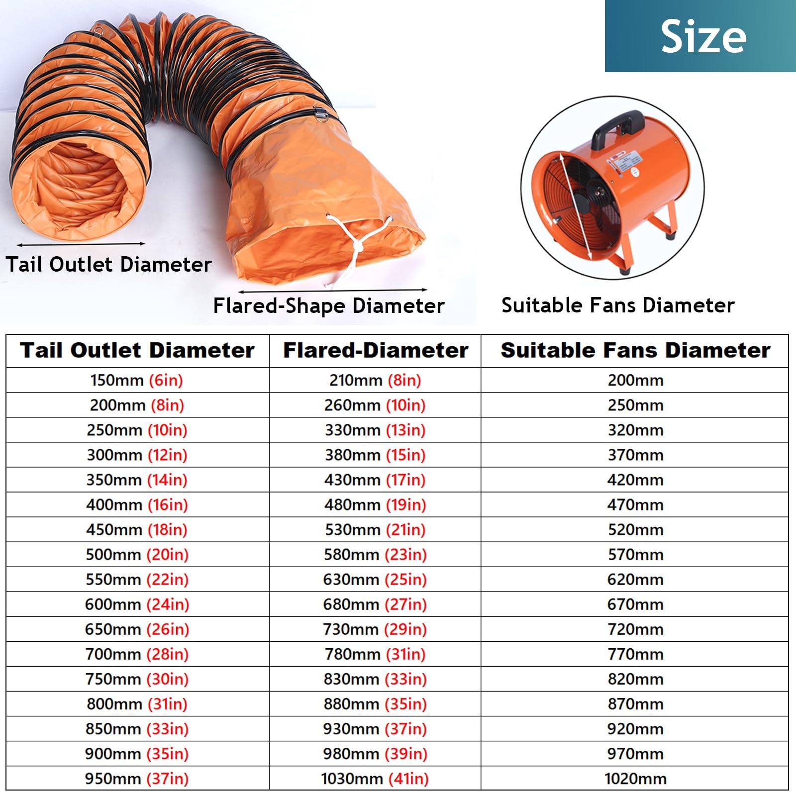Manguera flexible de PVC con abrazadera, tubo de ventilación de 32.8 pies para sopladores y depuradores de aire, conducto de aire de escape portátil