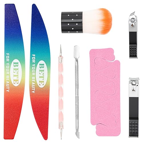 Miniatura 6 de BETE Lámpara LED inalámbrica para uñas y kit de herramientas de manicura de 8 piezas, kit de uñas acrílicas de 72 W, luz de uñas recargable