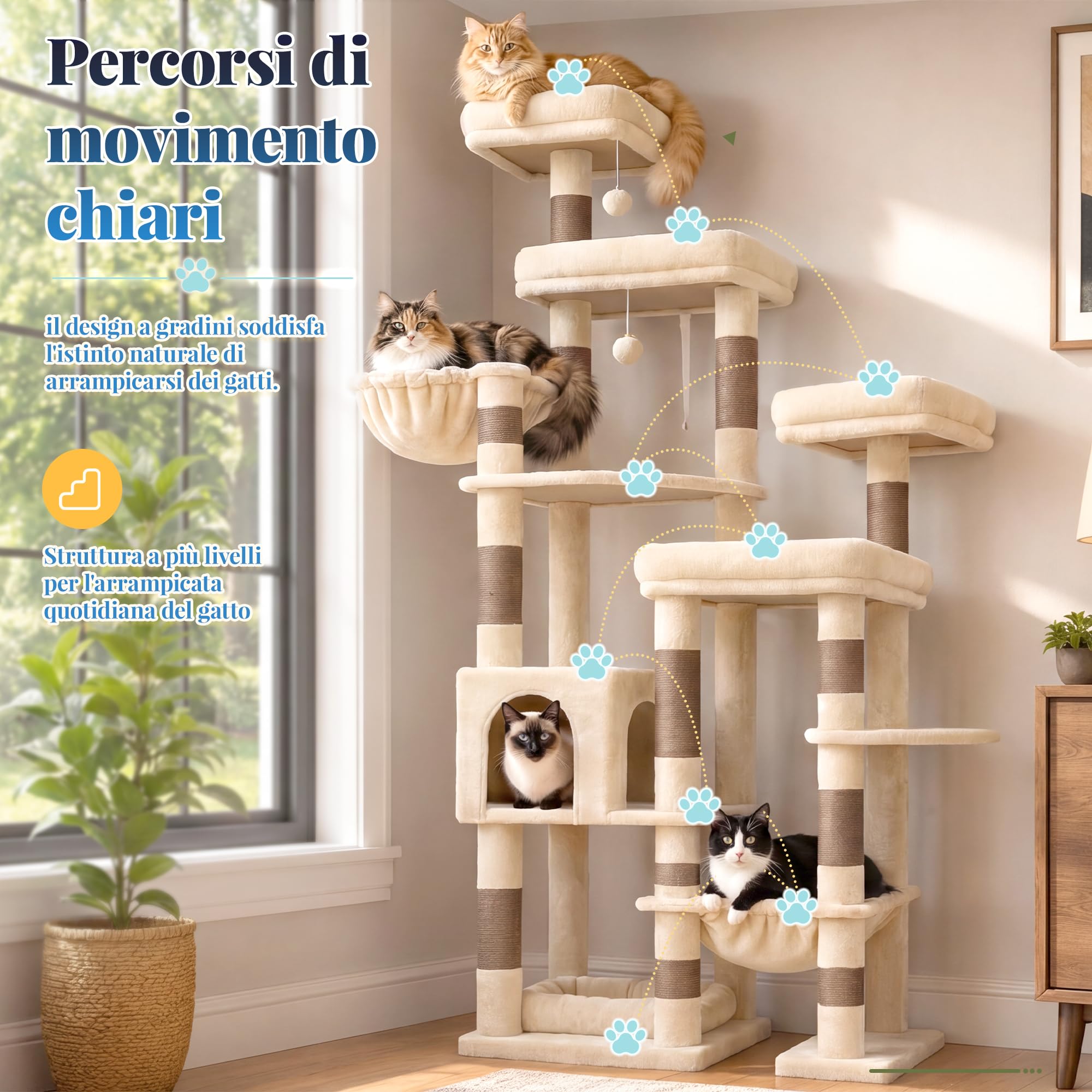 Hey-brother Tiragraffi per Gatti, Base allargata, con Cuccia, MPJ074MJ