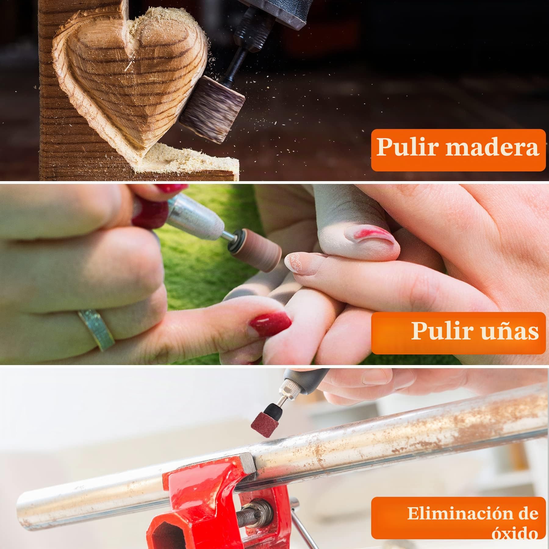 AUSTOR 252 Piezas Tambores de Lijado con Caja Libre incluso 240 Piezas Bandas de Lija y 12 Piezas Mandriles de Tambor para Herramienta Rotatoria