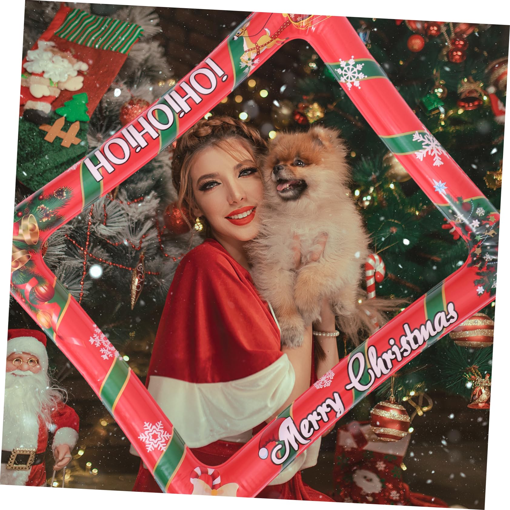6 STK Requisiten für Weihnachtsfotos weihnachtsdeko aufblasbarer fotorahmen Handheld-Fotorahmen für Partys Weihnachts-Selfie-Bilderrahmen Party liefert Rahmen Weihnachtsschmuck