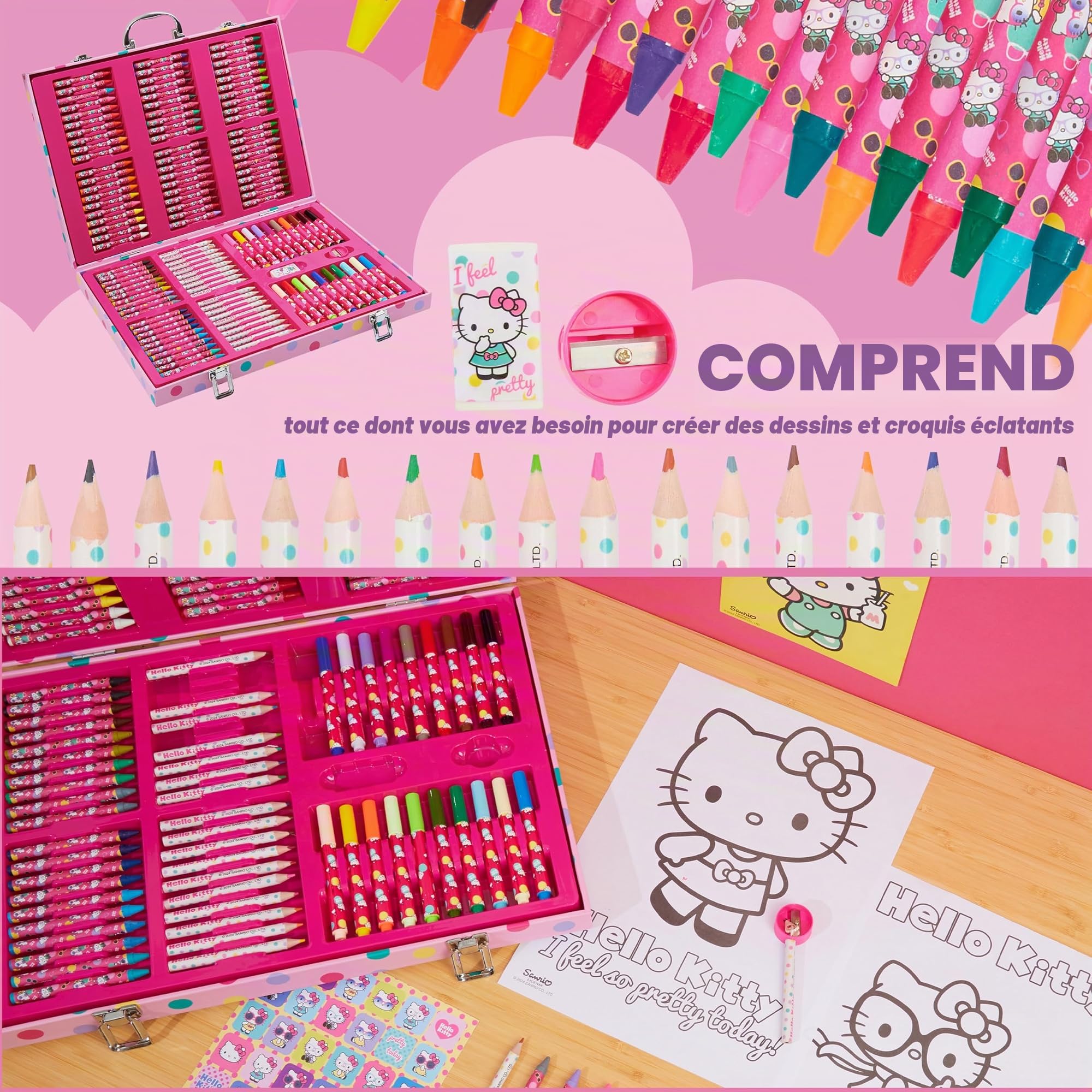 SET DE DESSIN HELLO KITTY 34 PIECES - Achat / Vente jeu de coloriage - dessin