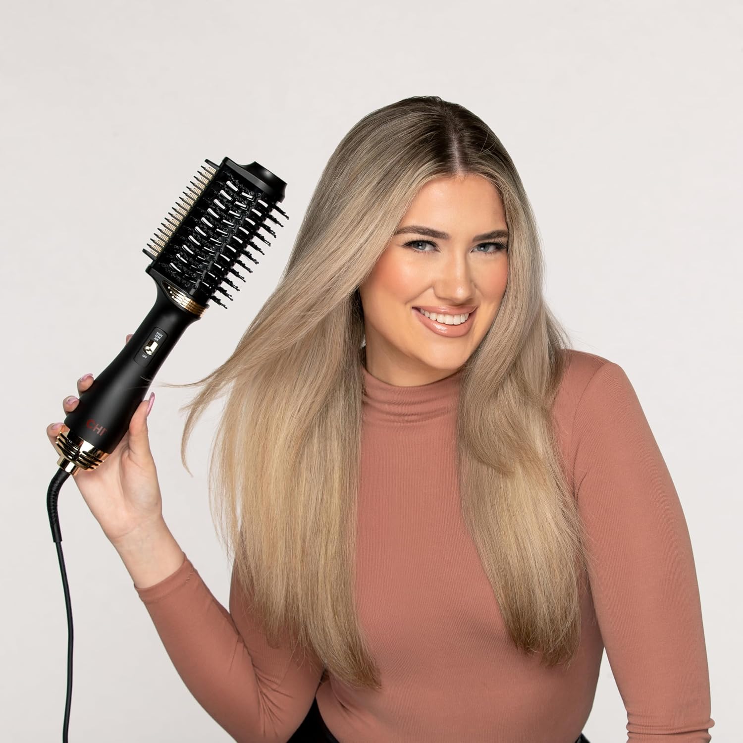 CHI Volume Styler, Blowout Brush for Amplified Volume, Heated Comb, Black