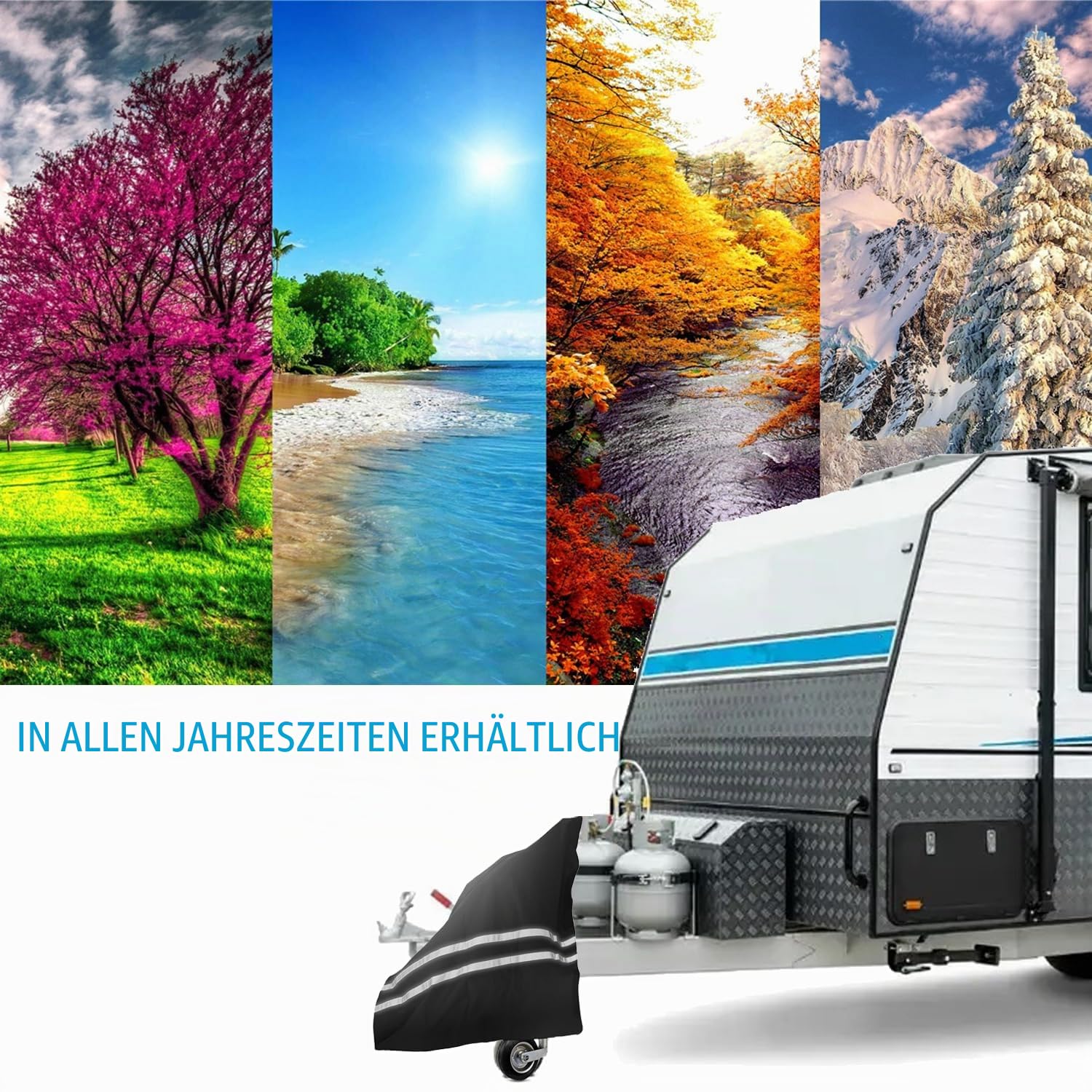 Deichselabdeckung für Wohnwagen und Anhänger, Deichselhaube aus 600D Oxford-Gewebe Schwarz | Wasserdicht, UV-beständig, Robuste Reißfestigkeit für Camping und Reisen (Allwetter-Schutz)