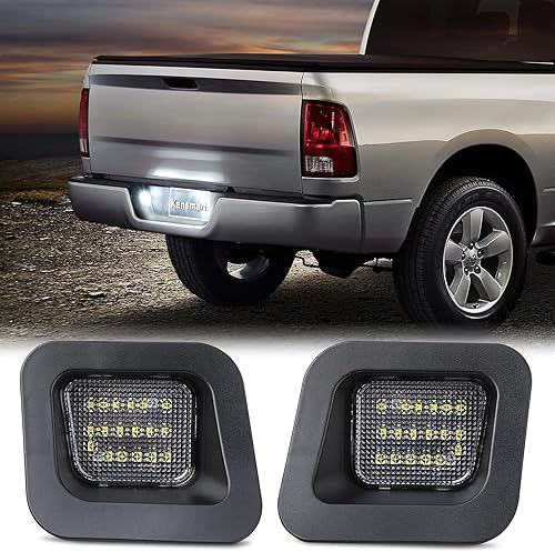 Luz LED para placa de matrícula compatible con Dodge Ram 1500 2500 3500 2003-2018, accesorios de luces de matrícula, montaje de repuesto para