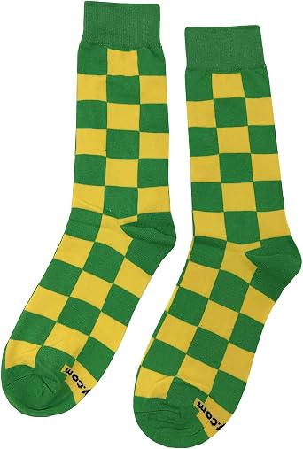 Checker Dress Socks Funny Novelty Crazy Fun Design Men Size 8-12 Cotton Casual Crew Colorful Funky Gift for Men