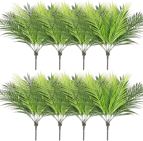 Plantas de palmera artificiales, hojas de imitación de palmera, decoración de hojas de palmera falsas, plantas artificiales tropicales para el