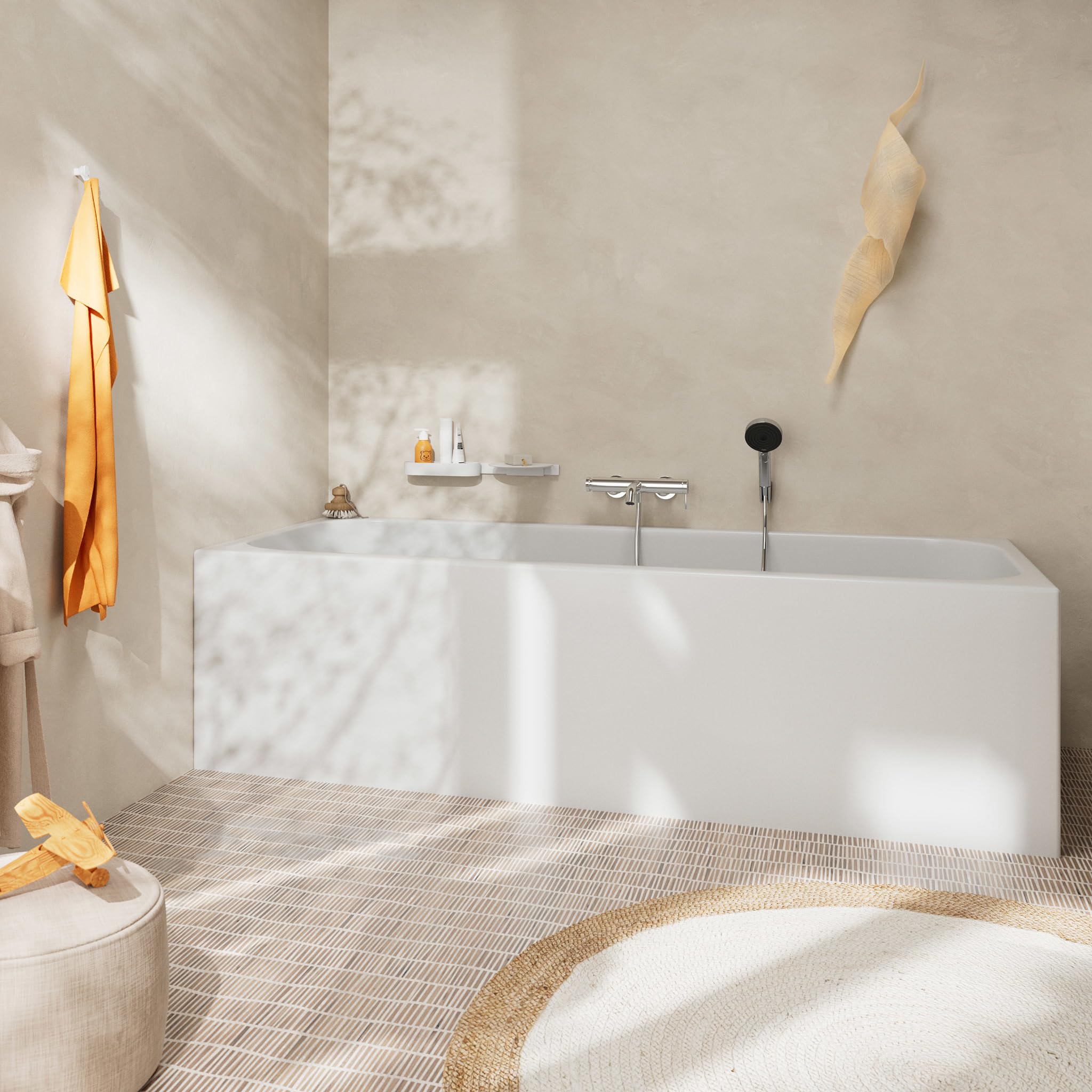 hansgrohe Tecturis S - Jednouchwytowa bateria wannowa natynkowy do 2 odbiorników, armatura łazienkowa z długością wylewki 20,9 cm, chrom, 71468670