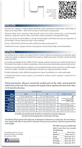 Miniatura 4 de Truform Medias de compresión de 20-30 mmHg para hombres y mujeres, longitud alta hasta la rodilla, parte superior de puntos, punta cerrada, beige