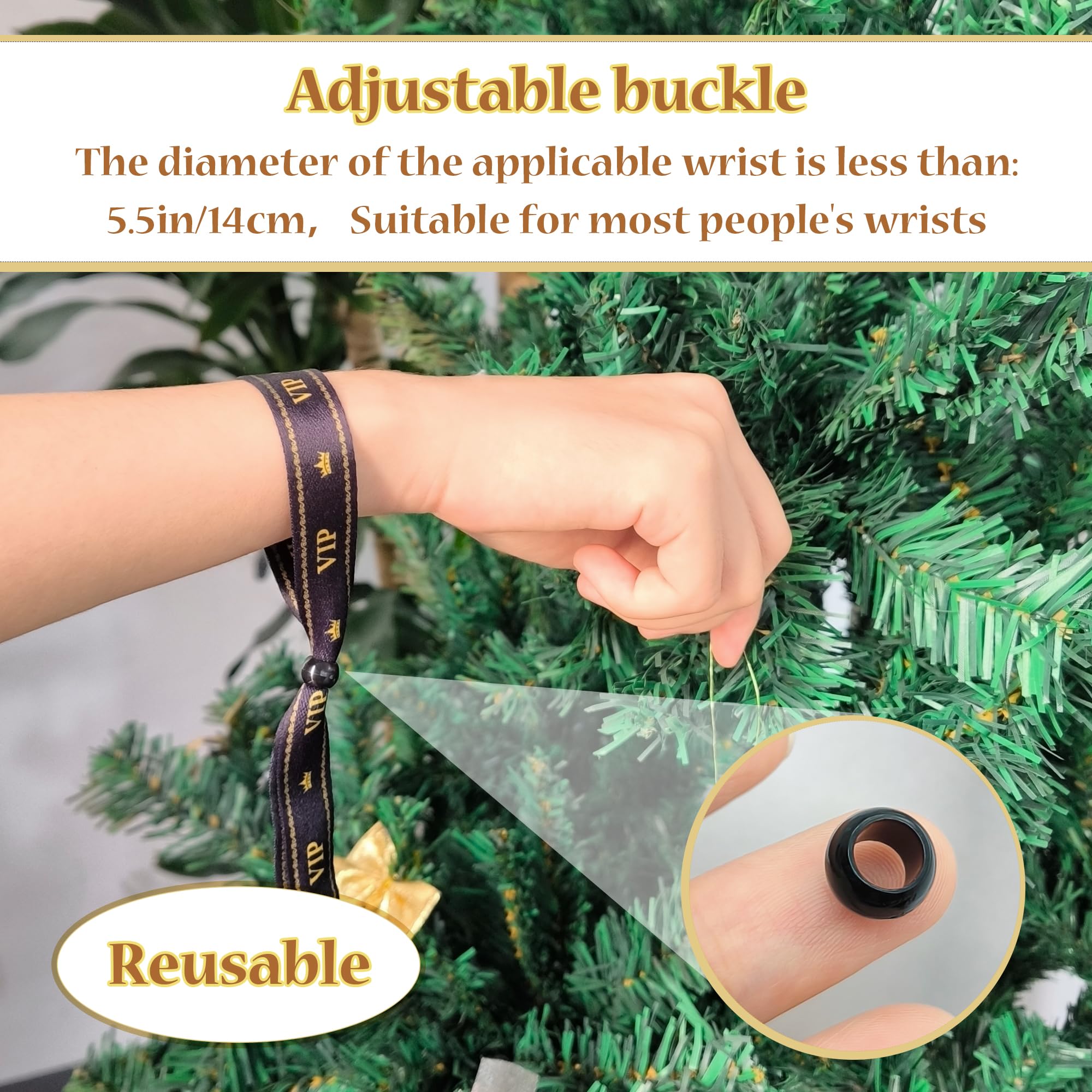 Bracelets VIP En Tissu Réutilisables - Lot De 30, Satin Polyester, Réglables, Pour Fêtes, Festivals, Concerts
