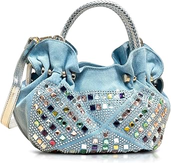 Denim Tote Bag, Soft Shoulder Bag, Handbag for Women Vacation, Travel, Daily MatchingStyle 423