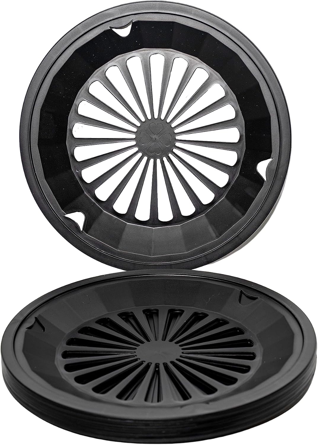 BarkingByrd 12 Black Reusable 10.5" Plastic Paper Plate