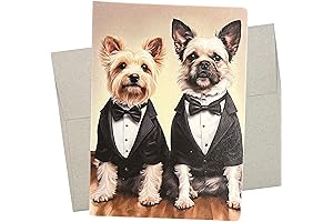 Dog Wedding Card for Gay Male Couples: Celebrate Their Special Day with Love and Pride