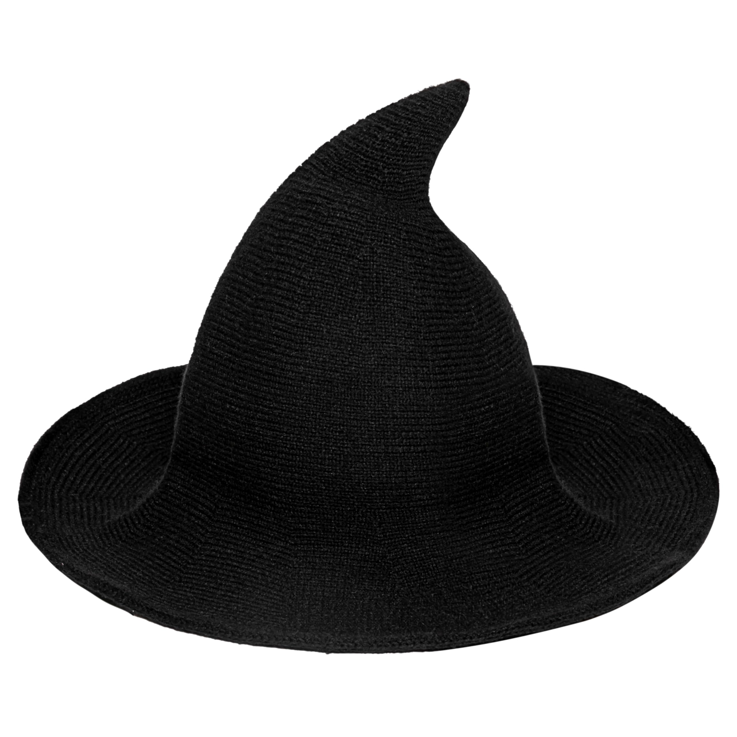 Spooktacular Creations Halloween Witch Hat Knitted Wool Witch Hat Cap Women  Black Witch Hat for Party Cosplay, Halloween Witch Costume Accessory
